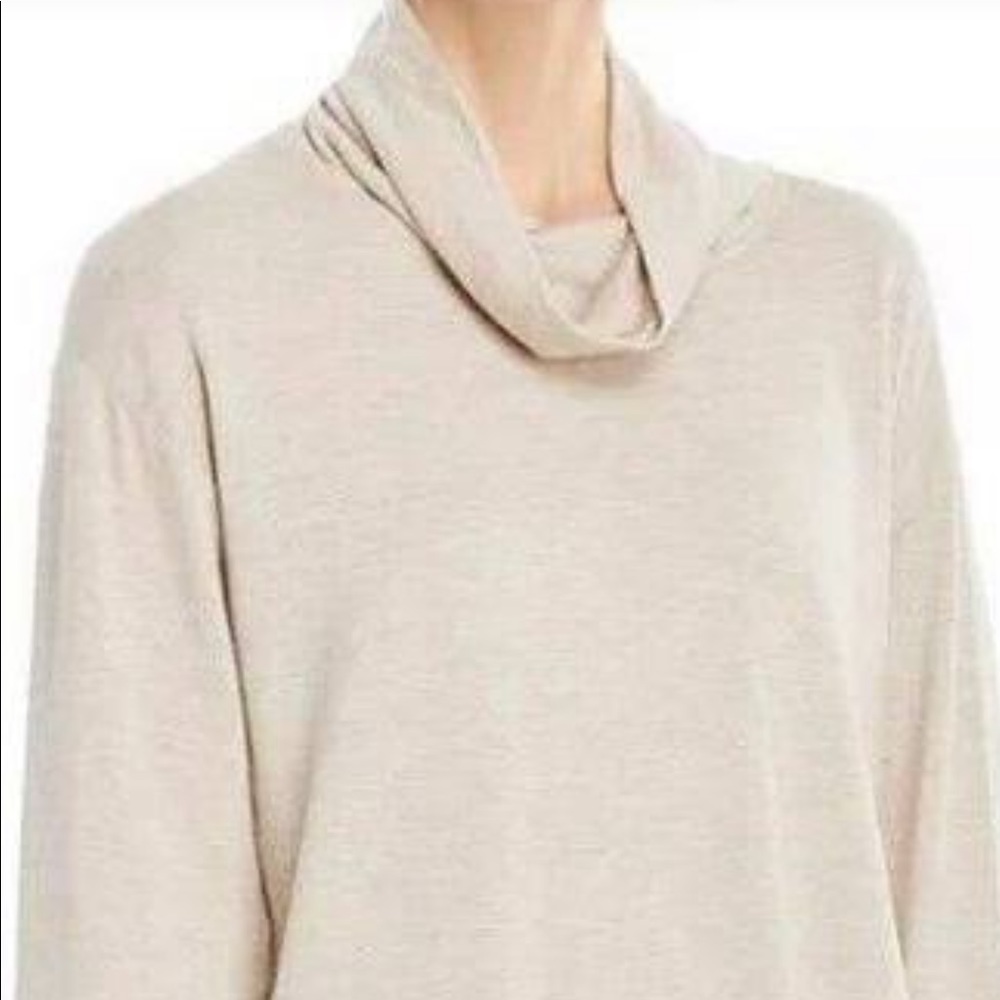 Splendid Super Soft Beige Cowl Neck size S!
